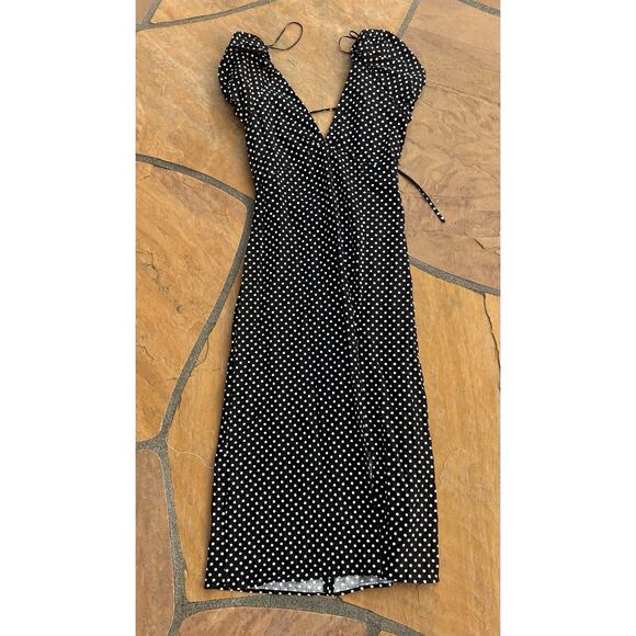 Zara Classic Black & White Polka Dot Maxi Dress | Size M ES - Picture 1 of 3